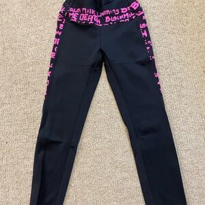 BlackMilk Black and Pink Compression Leggings Small